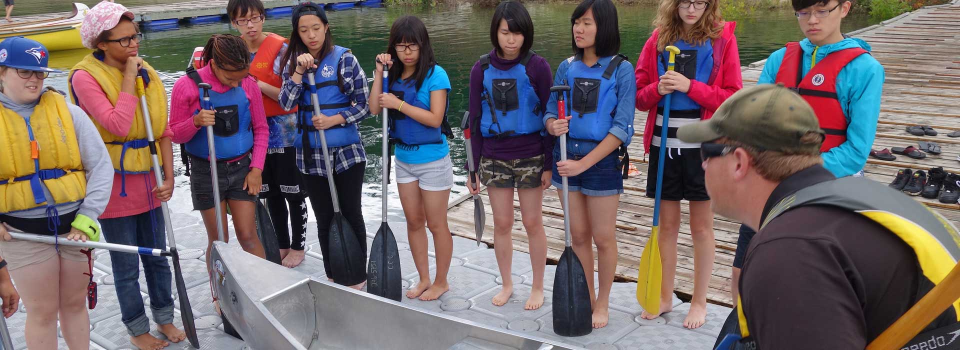 canoeing learning outside